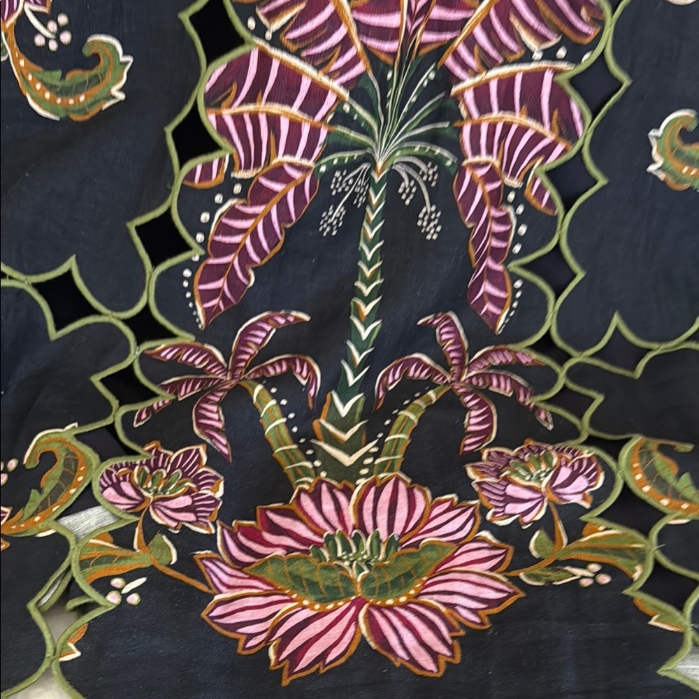 FARM Rio Black Maxi Dress with Pink and Green Embroidery - Picture 8 of 12